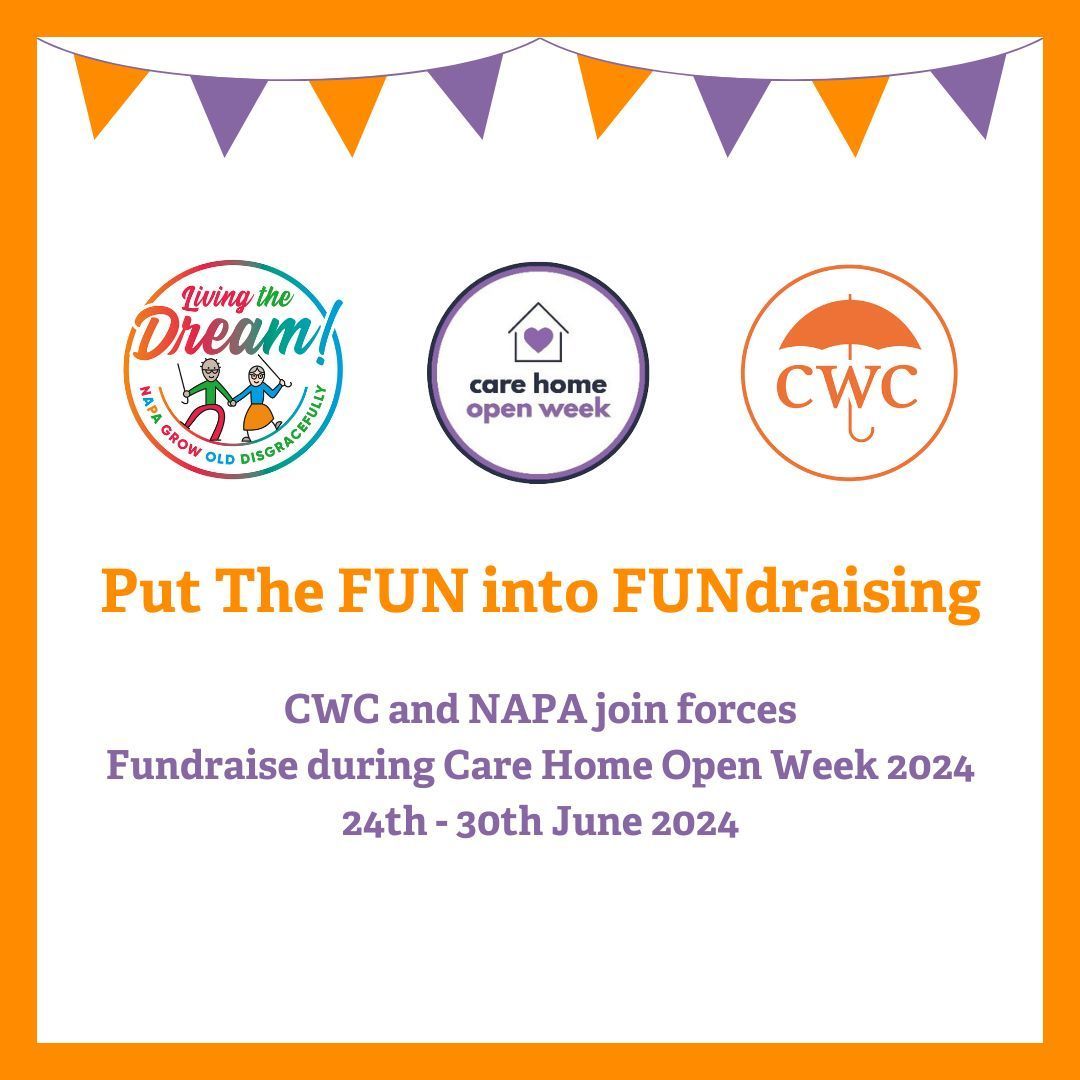 📣🎉Can you put the FUN into FUNdraising again this year?😀 For #CareHomeOpenWeek this June we have teamed up with @NAPAlivinglife to encourage care homes, care workers & Activity Providers to take part in the fundraising campaign. Find out more: buff.ly/49XhDYI #CHOW