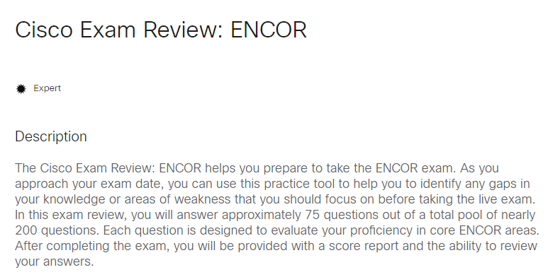 Getting legitimate practice exams before you take an exam has always been a challenge. Happy to see @LearningatCisco adding practice exams to Cisco U. I could see the following in my account: - CCNA - ENARSI - ENCOR - SCOR - CLCOR - DEVCOR - DevNet Associate - CyberOps Associate