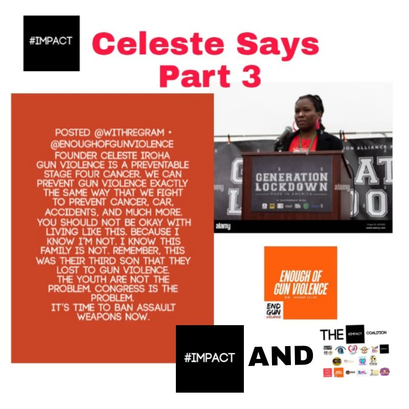 This Is A Must Read From A Young Lady Who Fights Daily To Keep Us All Safe From #GunViolence Ms Celeste Iroha Founder of Enough of Gun Violence Who Is One of Our Partners #Impact