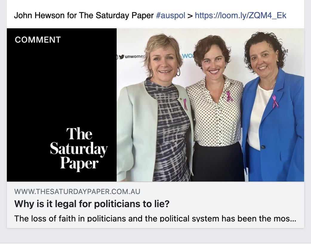 The loss of faith in the political system has been the most conspicuous aspect of the hollowing out of democracy. The time to fix it is now by attempting to restore trust with a program of genuine political reform John Hewson for The Sat Paper #auspol loom.ly/ZQM4_Ek