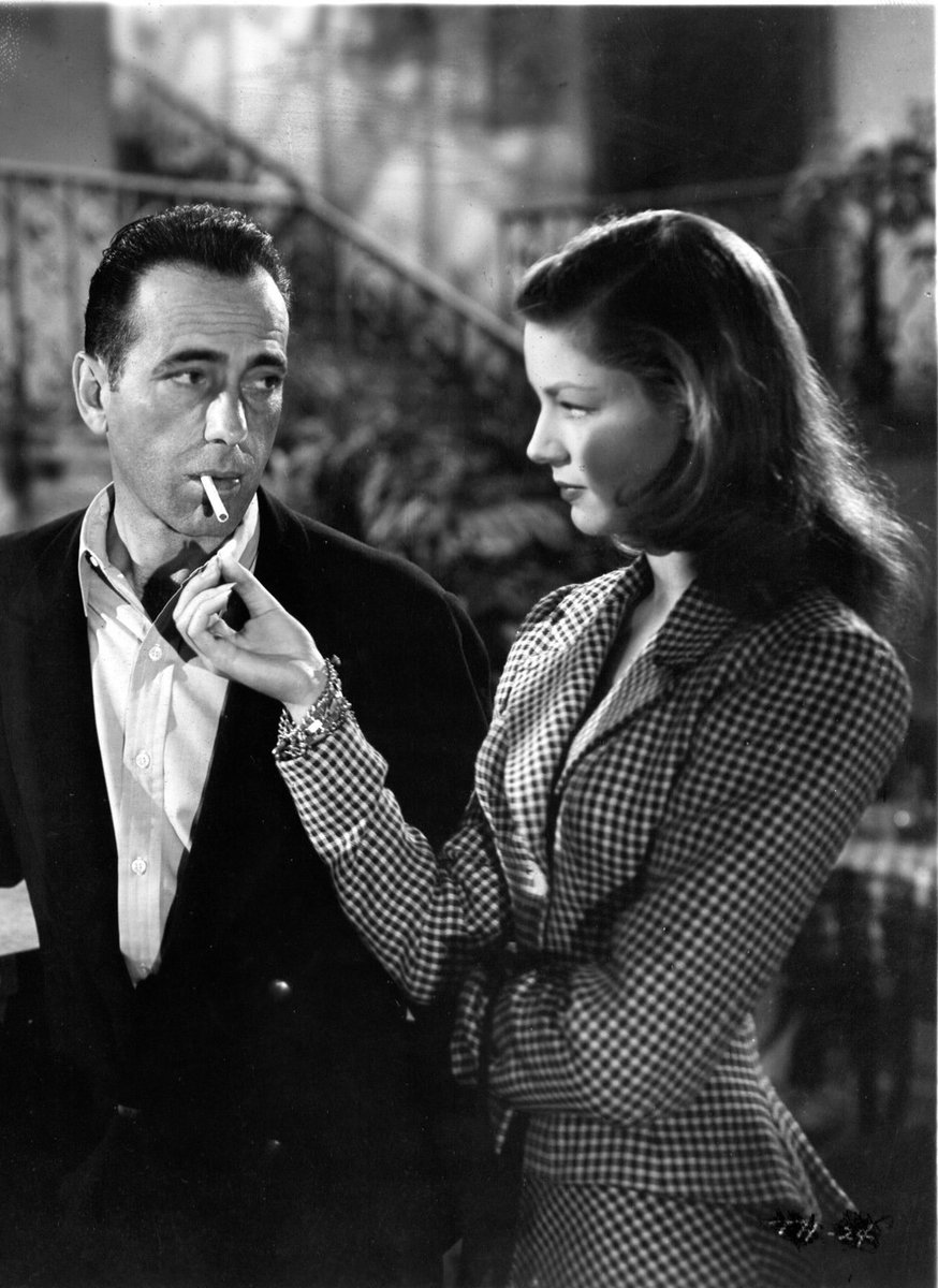 Bogart and Bacall - where it all began - during the filming of 'To Have and Have Not' (1944)