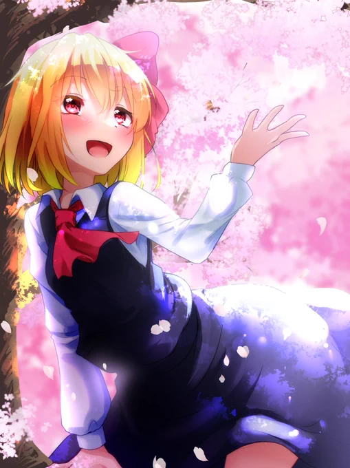 桜の枝の間が特等席#毎月七日はルーミアの日#東方 