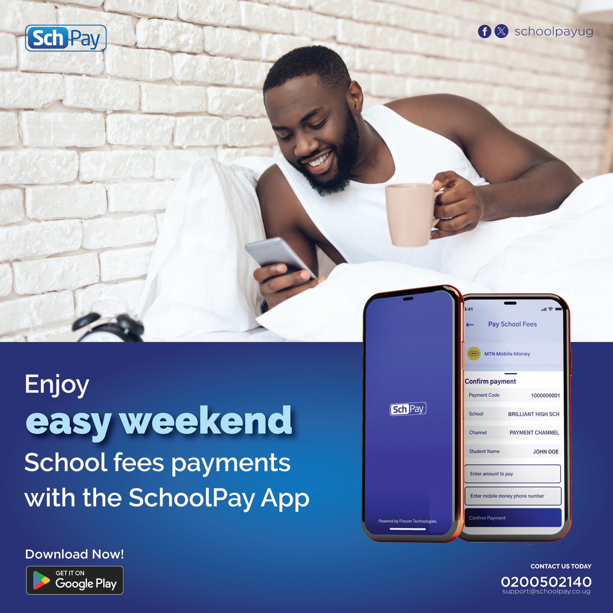 Do both at your fingertips. make your child’s SchoolFees balance payments and still enjoy your weekend using the SchoolPay App. #DownloadTheApp. #SchoolPay