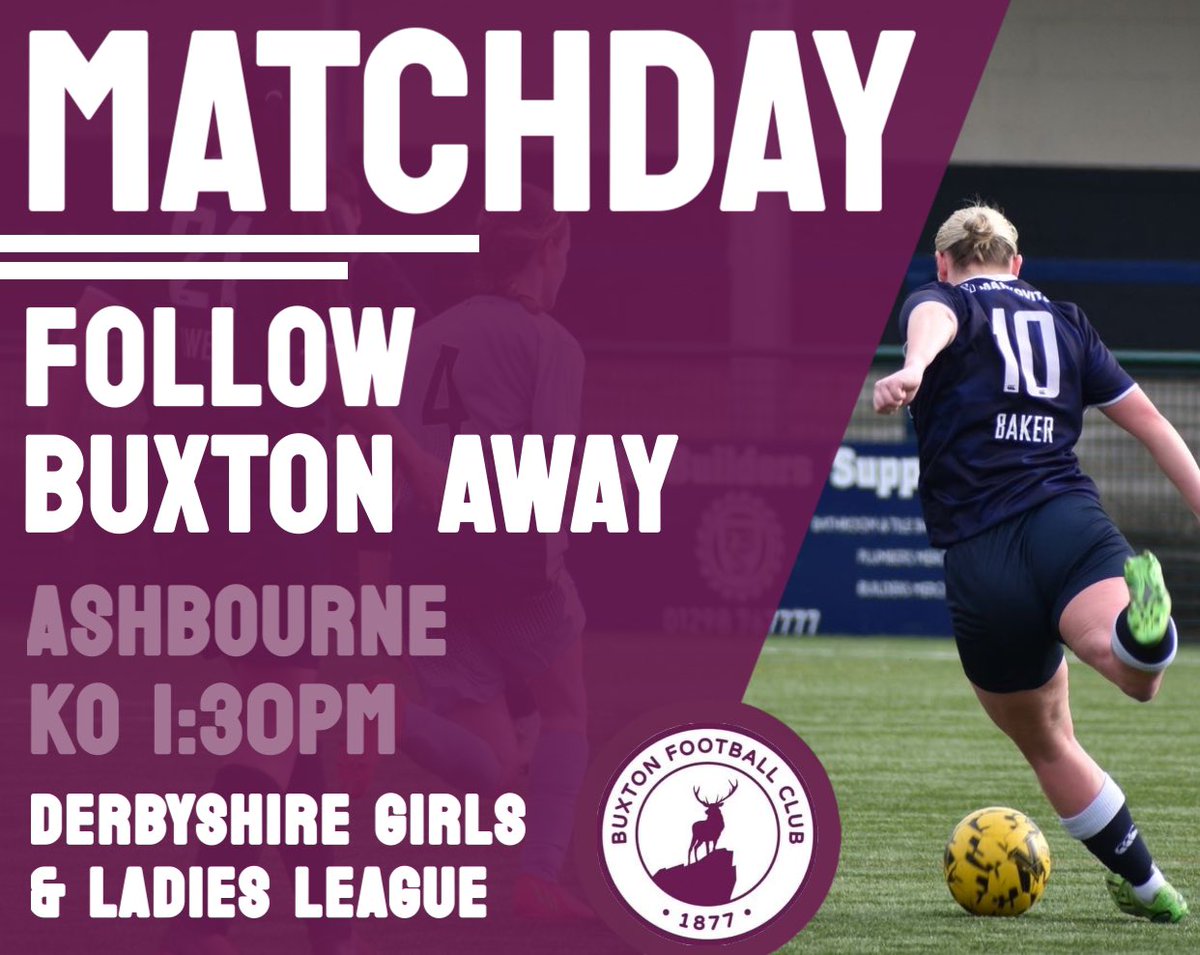 🫡⚽️ | The Bucks are back in action, as we head to Ashbourne this afternoon. 

⌚️ 1:30pm
📍 Osmaston Polo Ground, DE6 1LW
🎟️ Free entry

#UpTheBucks | #TeamBuxton