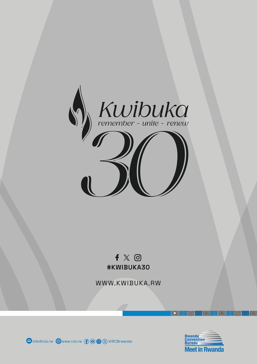 30 years after the 1994 Genocide against the Tutsi, we remember. We pay tribute to the victims of the Genocide, honour the resilience of the survivors, and reflect on Rwanda's transformation journey through unity and reconciliation. Remember. Unite. Renew #Kwibuka30
