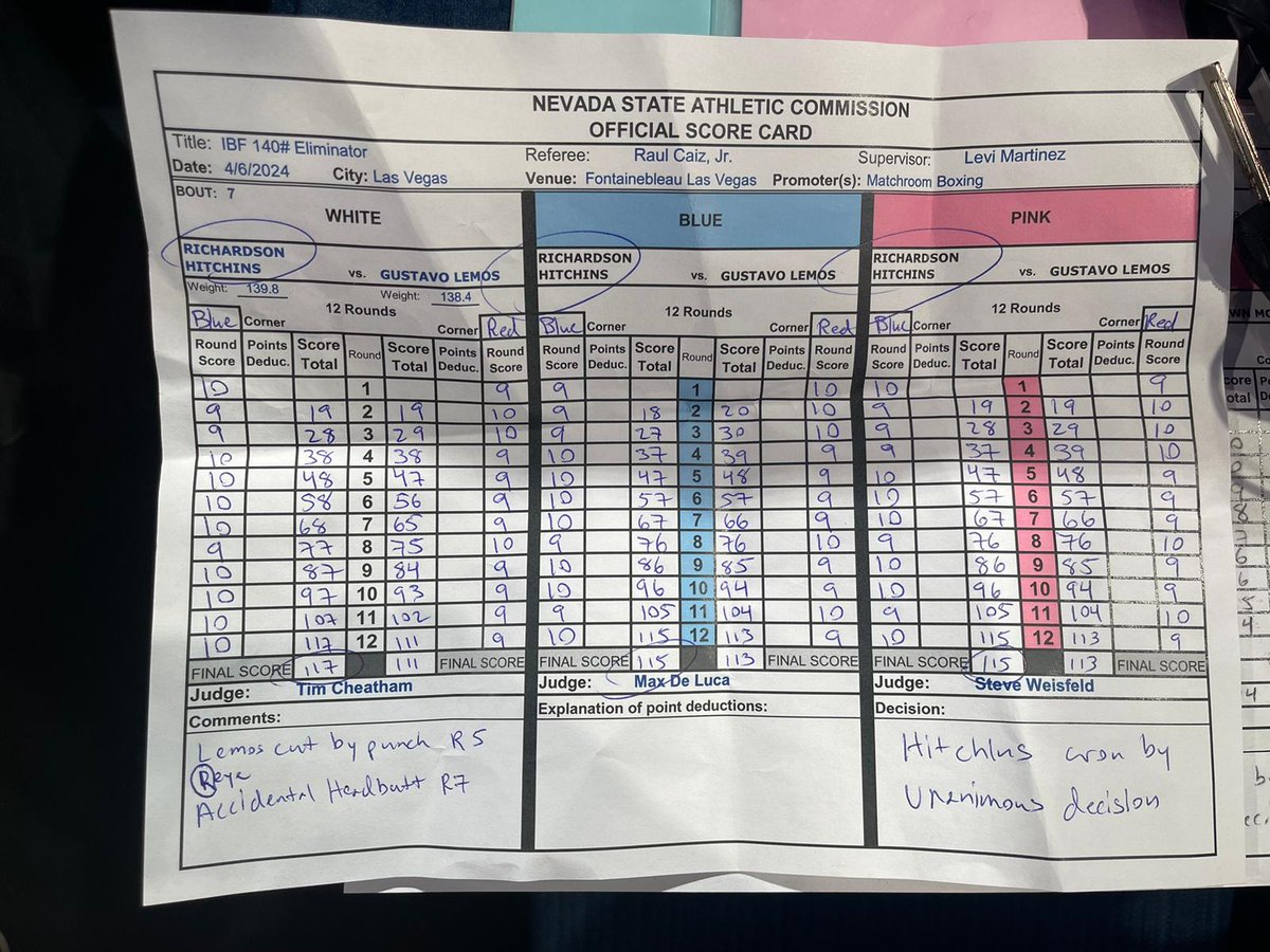 Man, those championship rounds...I just didn't see Hitchins clearly winning those. #HitchensLemos #Scorecards