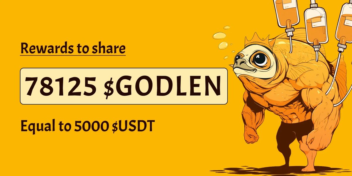 New airdrop: GODLENFISH (GODLEN) Total Reward: Up to 1,000 USDT & 78,125 GODLEN Rate: ⭐️⭐️⭐️⭐️ Winners: Up to 3,000 Distribution: Immediately after airdrop ends Airdrop Link: godlenfish.com/airdrop/ #Airdrop #Airdrops #Airdropinspector #GODLENFISH #GODLEN #USDT #QuestN #Zealy…