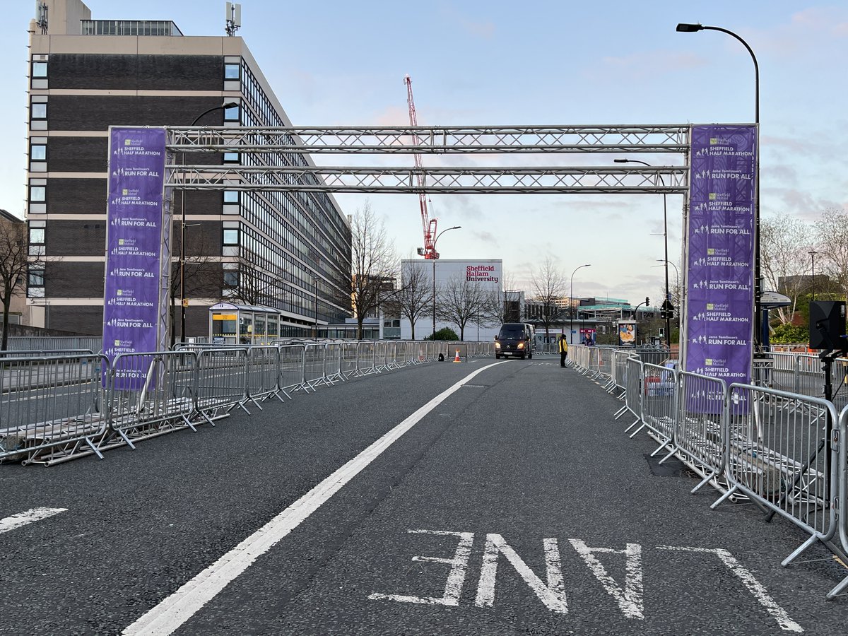 Race Day is here. We are on site making final preparations and look forward to seeing you all on the start line at 9:30am. Please ensure you are dressed for the weather, leave extra time for travel, take precautions when on course &amp; take care of one another #SheffieldHalfMarathon