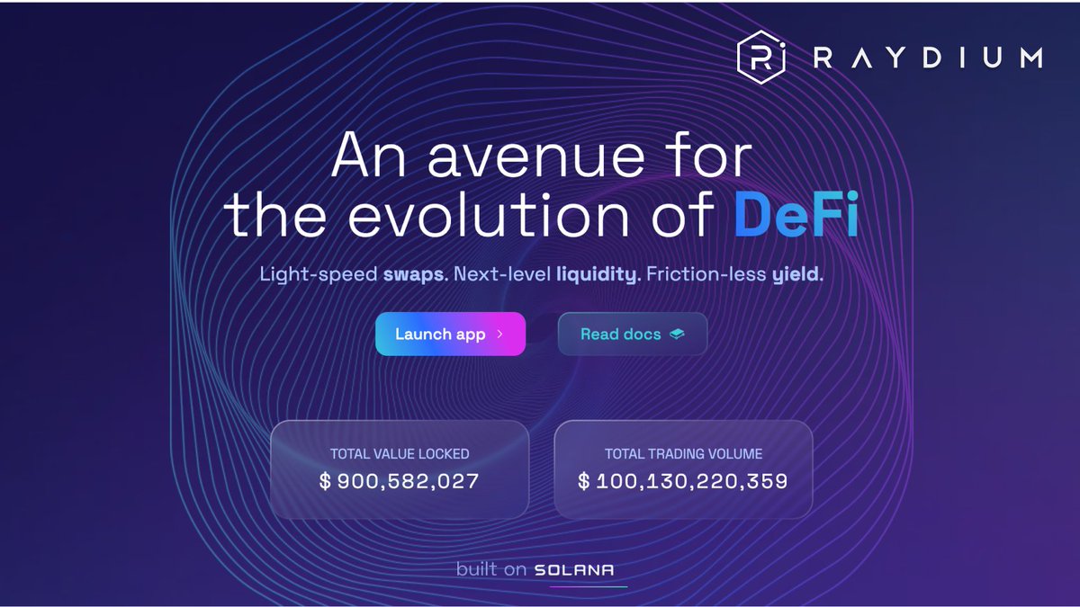 After 3 years of driving liquidity ecosystem-wide, Raydium is officially the first AMM on Solana to reach the 100bn+$ total trading volume mark! Cheers, and thank you to our community and partners for their continued support! ❤️🫂 Solana DeFi is happening! Let's scale, let's…