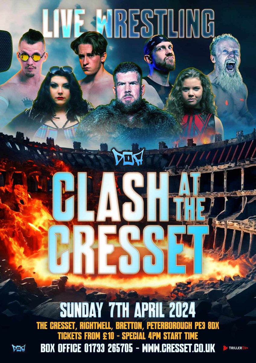 💥TODAY IS THE DAY! DOA Wrestling comes to @TheCresset in Peterborough! There is still a handful of tickets remaining for this huge event. Do not miss out! 🎟️cresset.ticketsolve.com/ticketbooth/sh…