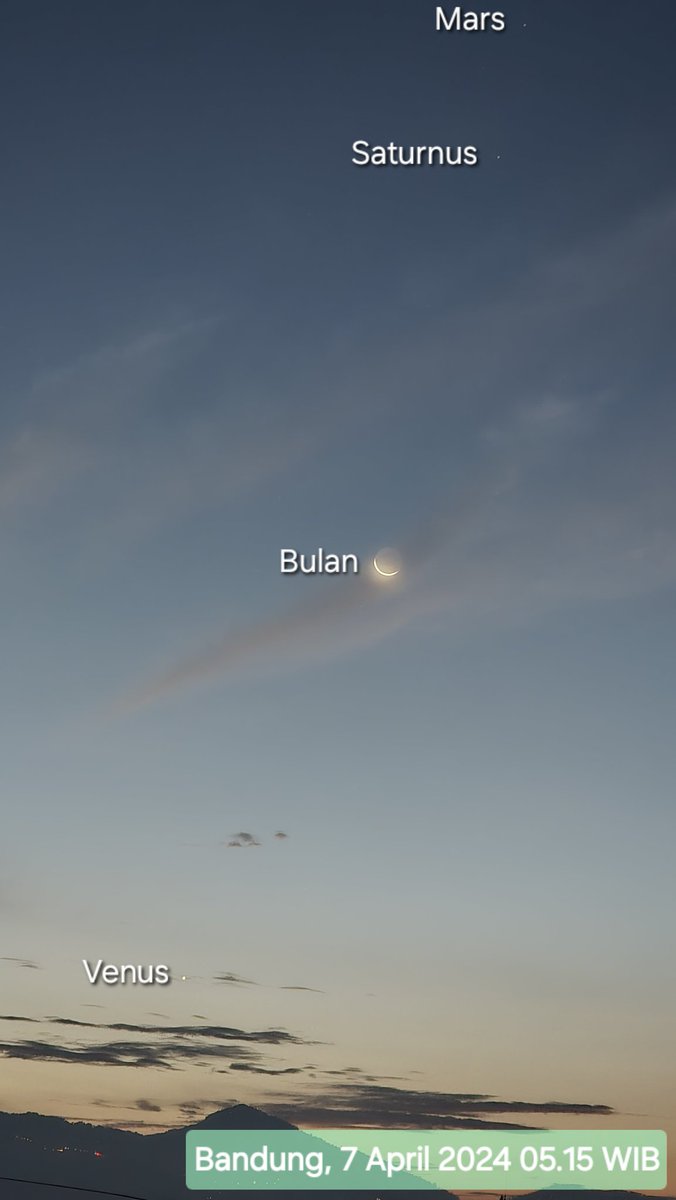 astrofalak's tweet photo. Venus, Bulan, Saturnus, dan Mars berada pada satu garis lurus pagi hari  7 April 2024 jam 05.15 WIB

#Moon #Saturn #Venus #Mars #astronomy #Astrophotography https://t.co/qgw9EZrykh