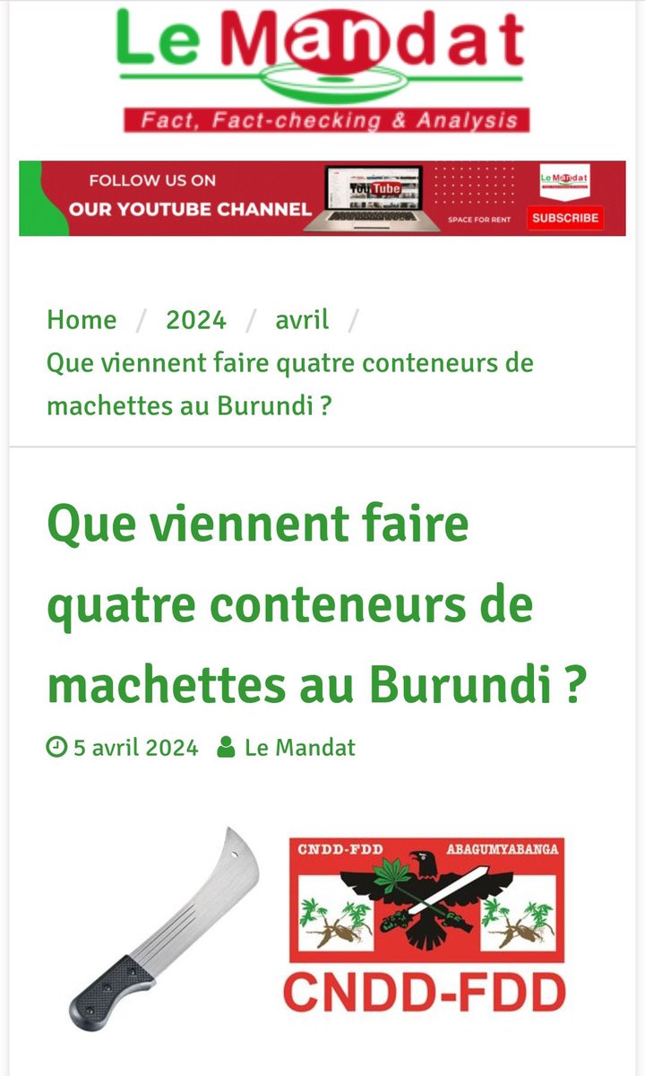 Poisson et Machettes d’Avril Depuis quelques jours, durant ce mois d’avril 2024, certaines personnes font circuler à travers les réseaux sociaux des messages qui envoient des frissons le long de l’épine dorsale. Ces individus clairement identifiés parlent, en effet, de «quatre…