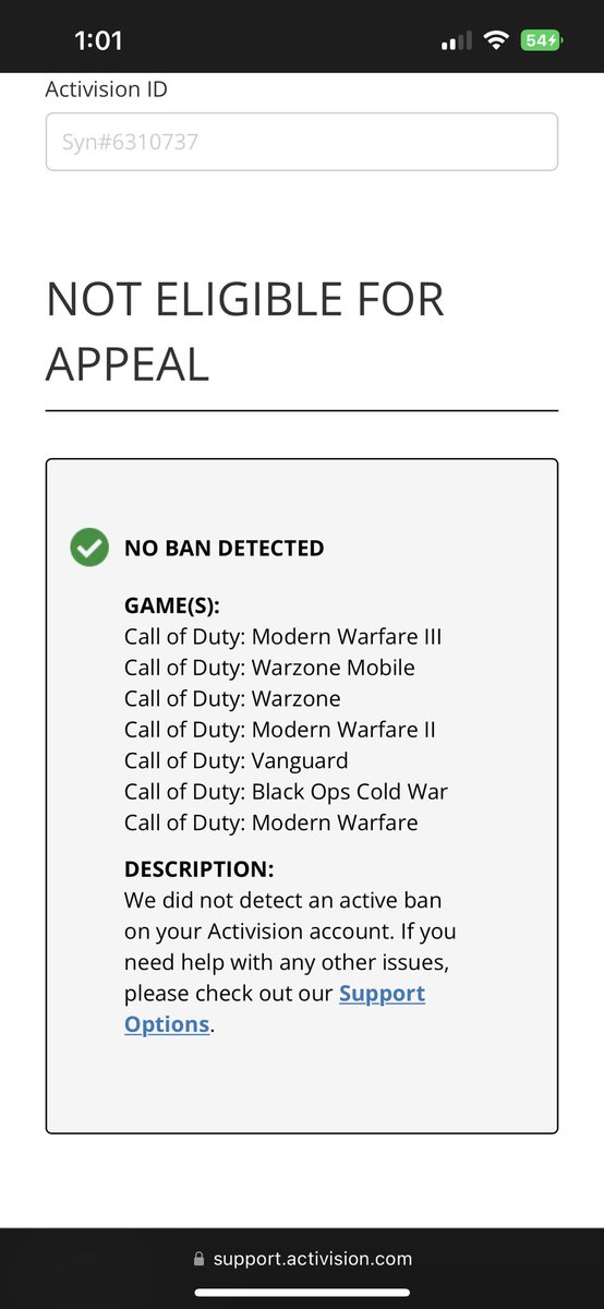 iSynapsi's tweet image. Here is what a “No Ban Detected” screen looks like. Bye Bye Hackusations 😘😘