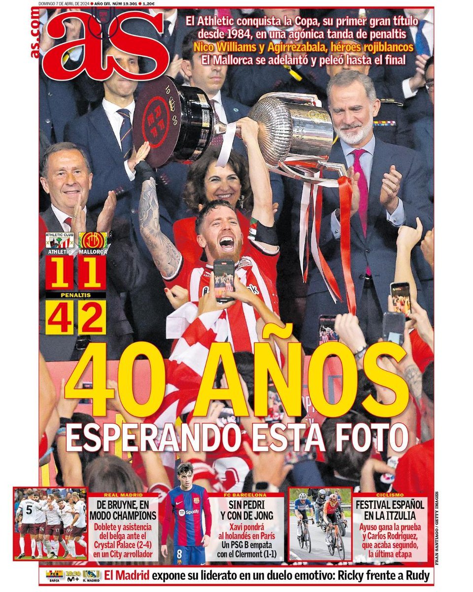 🌞 ¡Buenos días!
🗞️ Esta es la #PortadAS de hoy, domingo 7 de abril
✍️ "40 años esperando esta foto..."
#FelizDomingo