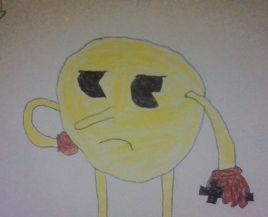 EteuatiFou's tweet photo. Heres an example of nomeD when an EXE tries to scare him.

ThurdSeum belongs to @UnPapuRikolino 
#pacmanexe #exeoc #pacmanexeoc https://t.co/Din1PQ7ZVL