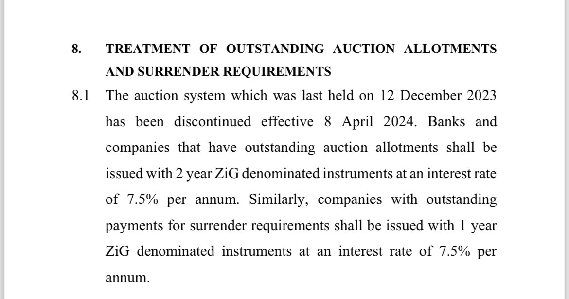 ndinzou's tweet photo. Outstanding Auction allotments will NOT be paid in USD but be converted into debt instruments…. Pane mumwe arohwa https://t.co/7xSV5Wdymi