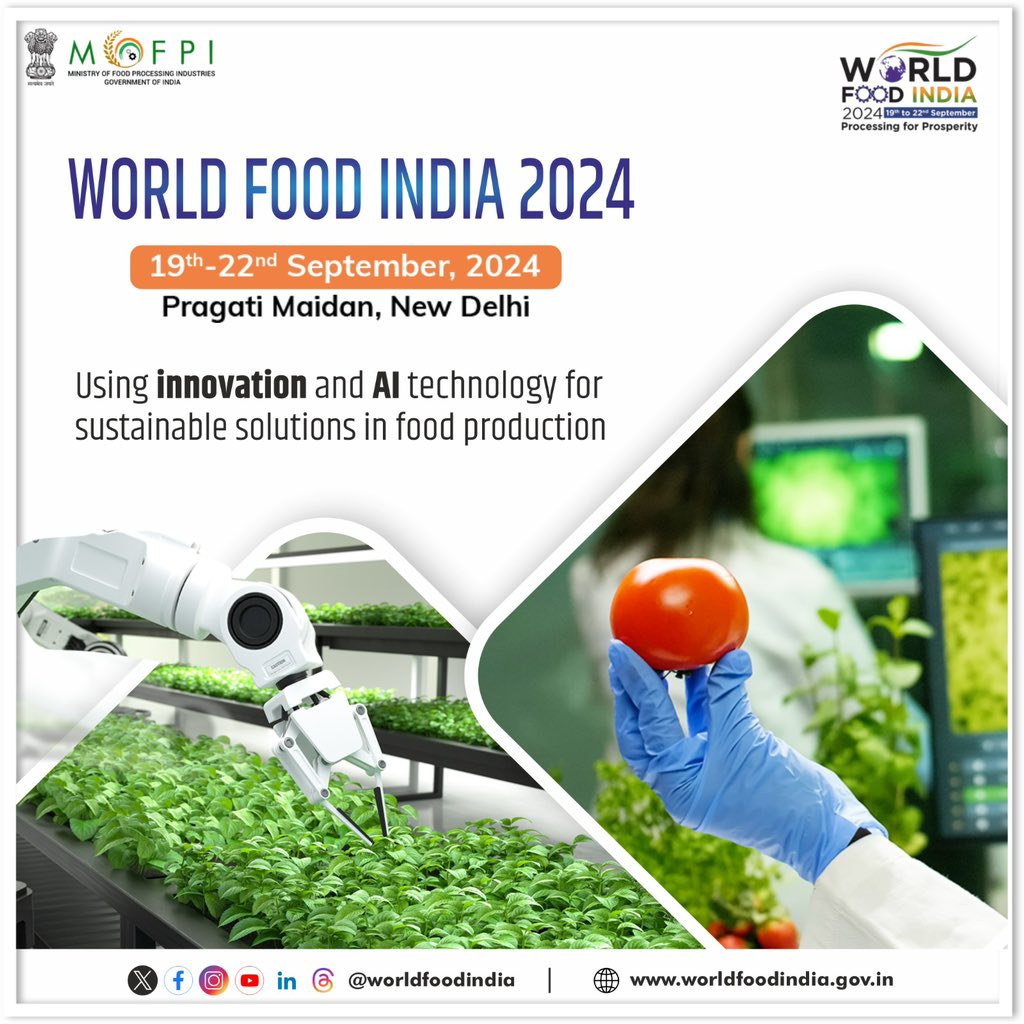 India's food processing industry is poised for greatness at WFI2024.

Register now at worldfoodindia.gov.in/exibitorRegist… and be part of the transformation!

 #WorldFoodIndia2024