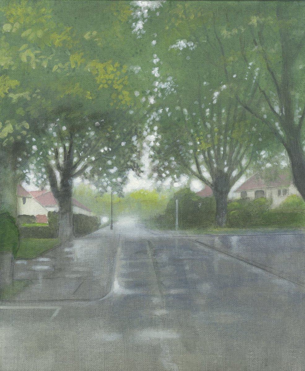 Summer Rain Isleworth: acrylic on canvas from 2023