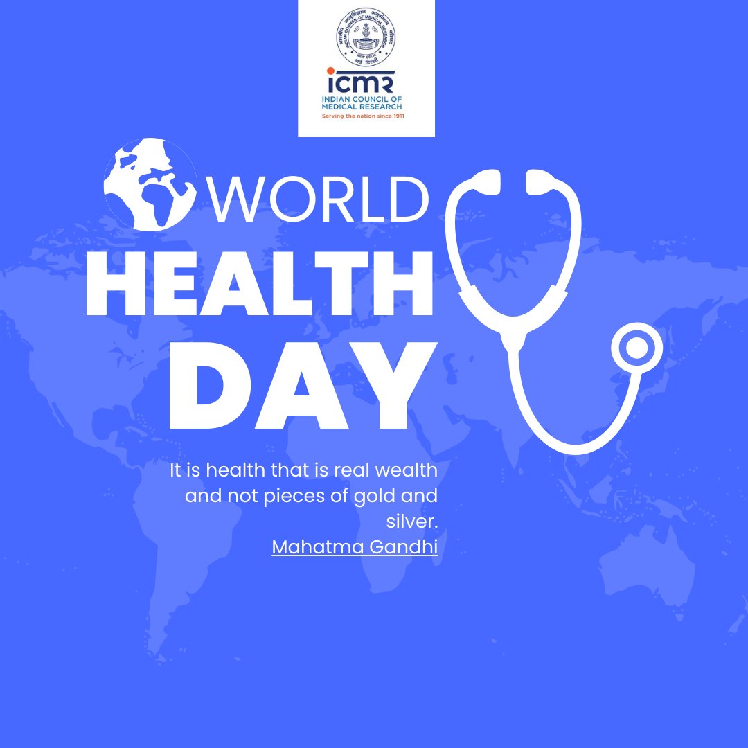 🌍 This #WorldHealthDay, let's celebrate the resilience of global health and reaffirm our commitment to creating a healthier, more equitable world. Together, we can overcome challenges and promote well-being for all. Stay safe, stay healthy! @DeptHealthRes @MoHFW_INDIA