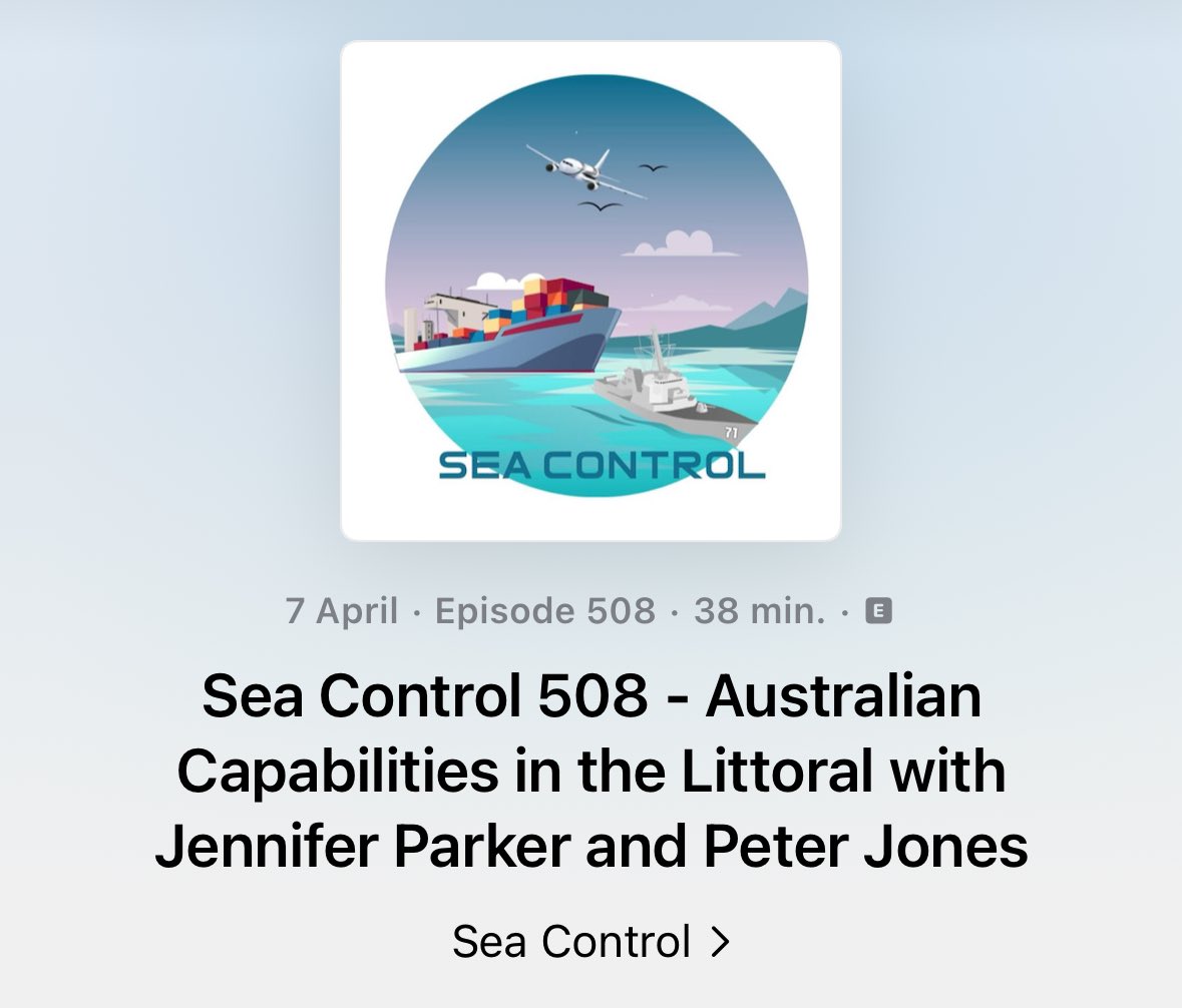Thoroughly enjoyed recording this podcast with @CIMSEC & @argonauts13 on the history of @Australian_Navy operations in the littoral and what this means for the future. @AusNavInst @CN_Australia @DefenceAust @NSC_ANU @UNSWCanberra podcasts.apple.com/au/podcast/sea…