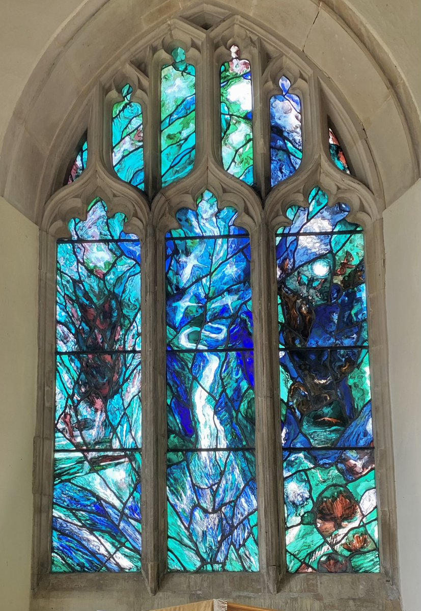 #stainedglasssunday The Peter Scott memorial window in the Church of St John the Evangelist, Slimbridge.