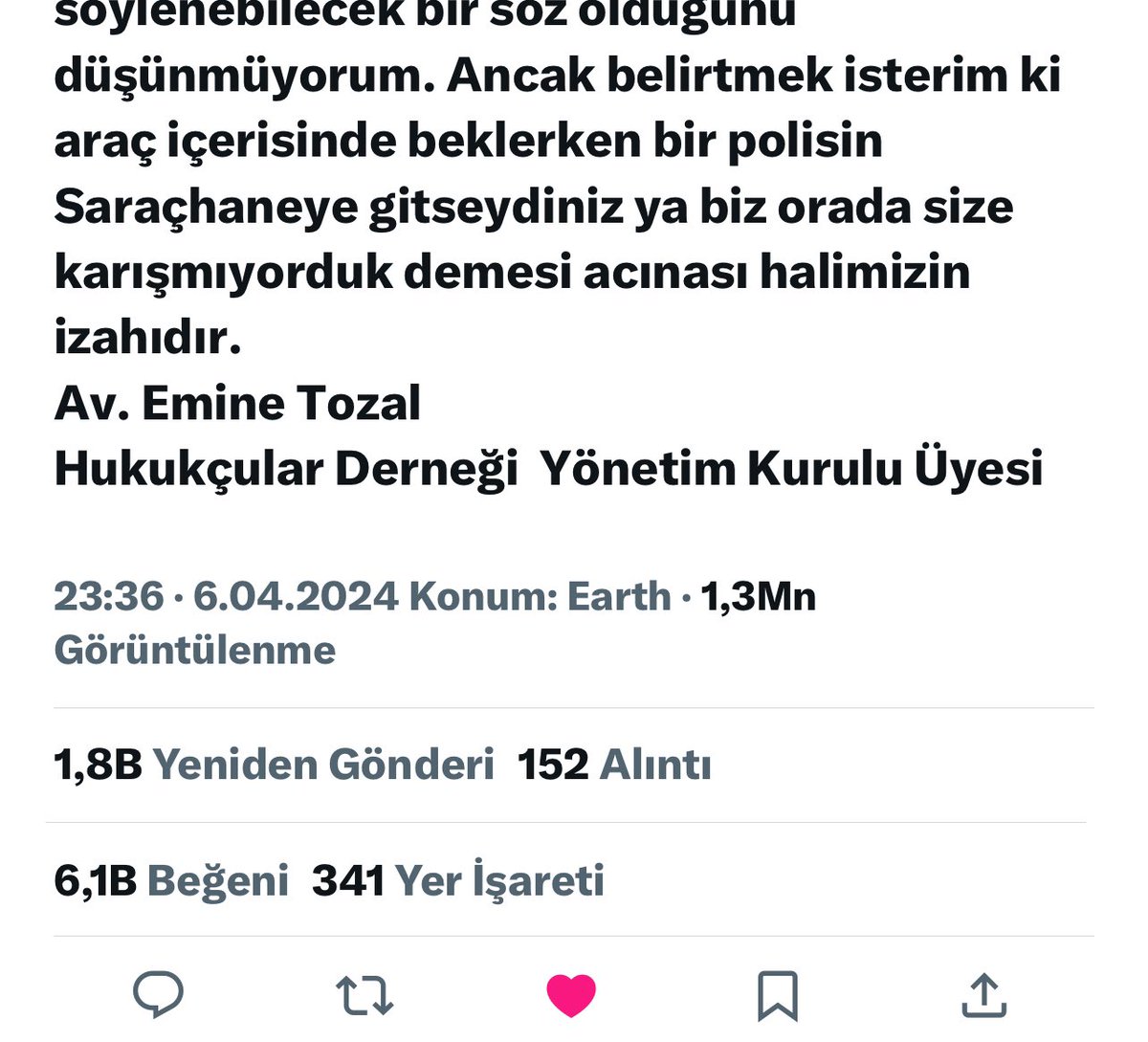 Hukukçular Derneği YK üyesi Av. Emine Tozal, İsrail karşıtı gösteri sırasında gözaltına alınırken, “araç içerisinde beklerken bir polisin ‘Saraçhaneye gitseydiniz ya, biz orada size karışmıyorduk’ demesi acınası halimizin izahıdır.” diye açıklama yapmış. Gerçekten de,…