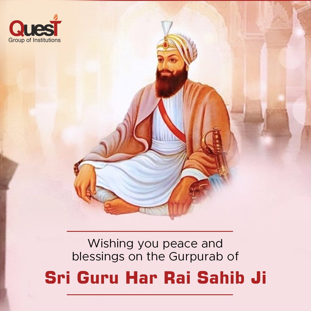 Quest Group of Colleges extends heartfelt wishes on the Gurpurab of Sri Guru Har Rai Sahib Ji.
May his teachings of compassion and peace guide us all. 📷
#Gurpurab #SriGuruHarRaiSahibJi #Compassion #Peace #Blessings #Guidance #Quest #QuestMohali #Chandigarh