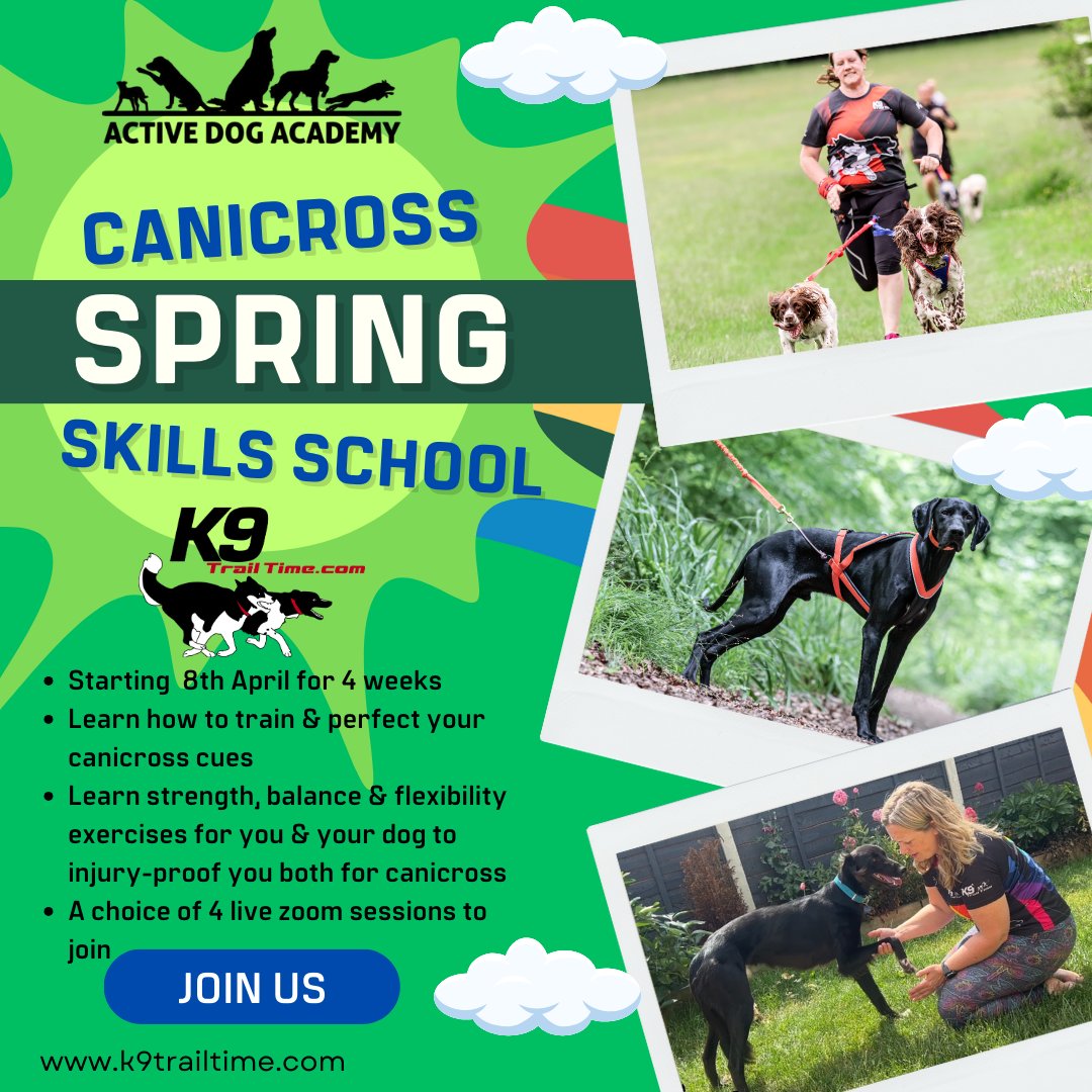 LAST DAY TO JOIN US 🎉

Have you ever wondered what you can do to help your canicross training?

Join us throughout April 2024 for our online four-week Canicross Spring Skills School Course

Link in bio 🔼

#k9trailtime #activedogsarehappydogs #canicrossskillsschool