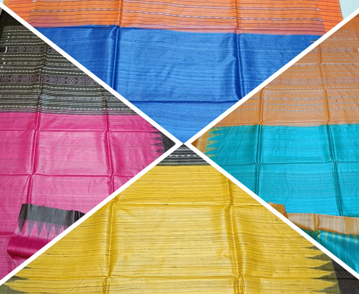 Experience the cool & comfort in the Summer with Tasar silk.✨🦋Wear a traditional silk attire to elevate your festive look.✨🦋 Catch a glimpse of Tasar Ghicha Ikkat design sarees..🦋Silky wishes..🦋 #LikeSilkWearSilk #75silkenyearsCSB @IfsSivakumar @csbmot @TexMinIndia @DCtrti