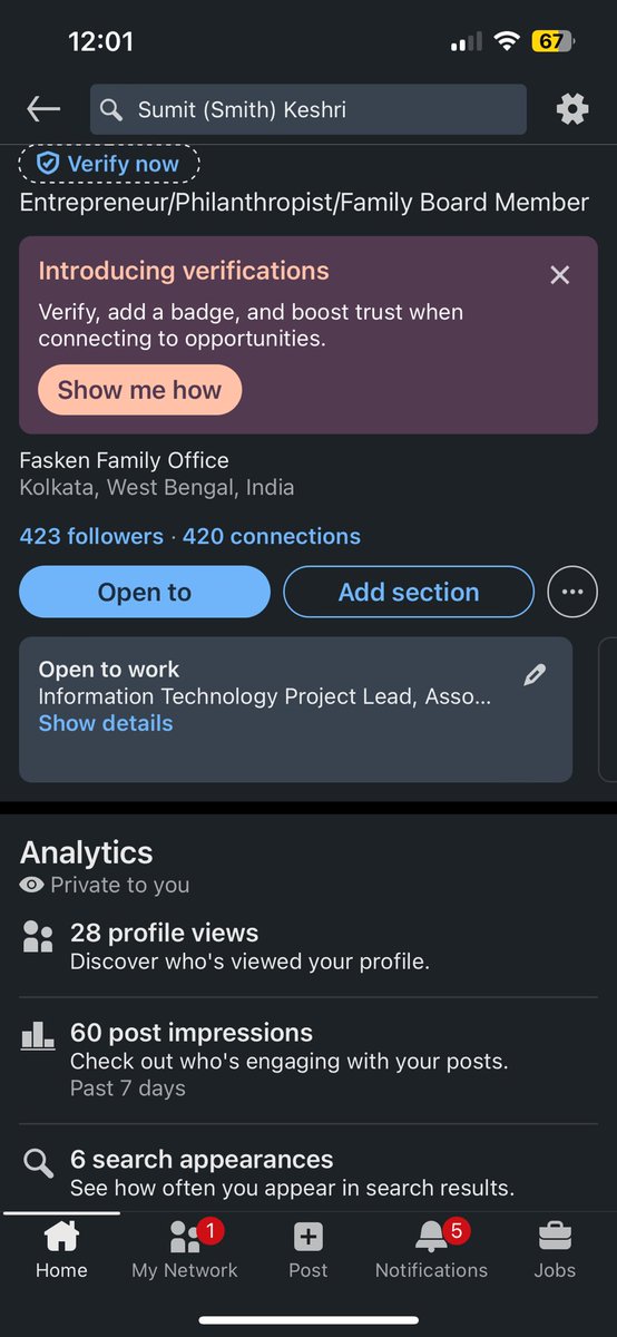 sumitkc97's tweet photo. #Linkedin I’m curious to know how my personal account have information of some other person? Is there a glitch or I should see LinkedIn as it’s security has a concerning issue. @LinkedInIndia @LinkedInHelp @LinkedIn https://t.co/yxAu5r9in4