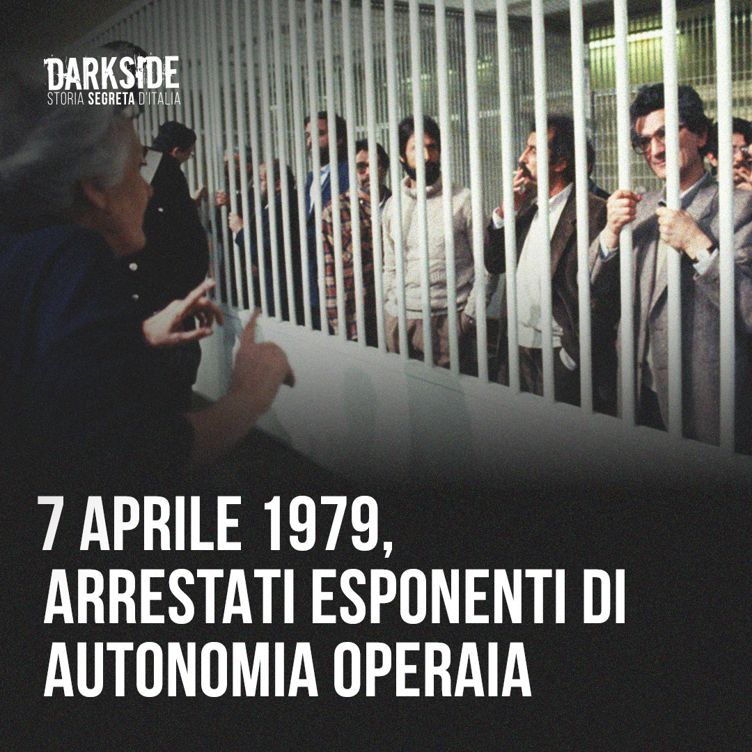 DarkSideItalia's tweet photo. 07.04.1979 Pietro Calogero ordina arresto dirigenti gruppi extraparlamentari #AutonomiaOperaia e #PotereOperaio, fra cui Luciano Ferrari Bravo, Toni Negri, Franco Piperno, Oreste Scalzone ed Emilio Vesce, accusati di associazione sovversiva e insurrezione armata contro Stato. https://t.co/UYOSNYSAvg