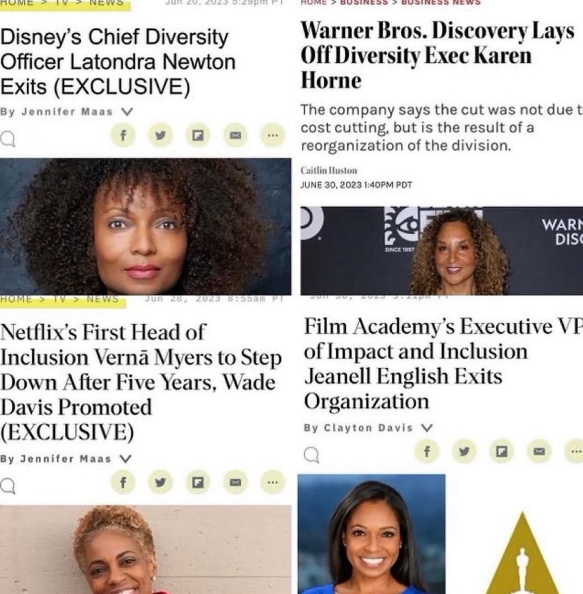 This is from June 2023

4 Black Executive WOMEN - FIRED

In ONE WEEK❗️ All because #Republicans don’t “like” Diversity, Equity OR Inclusion❗️
#DEI