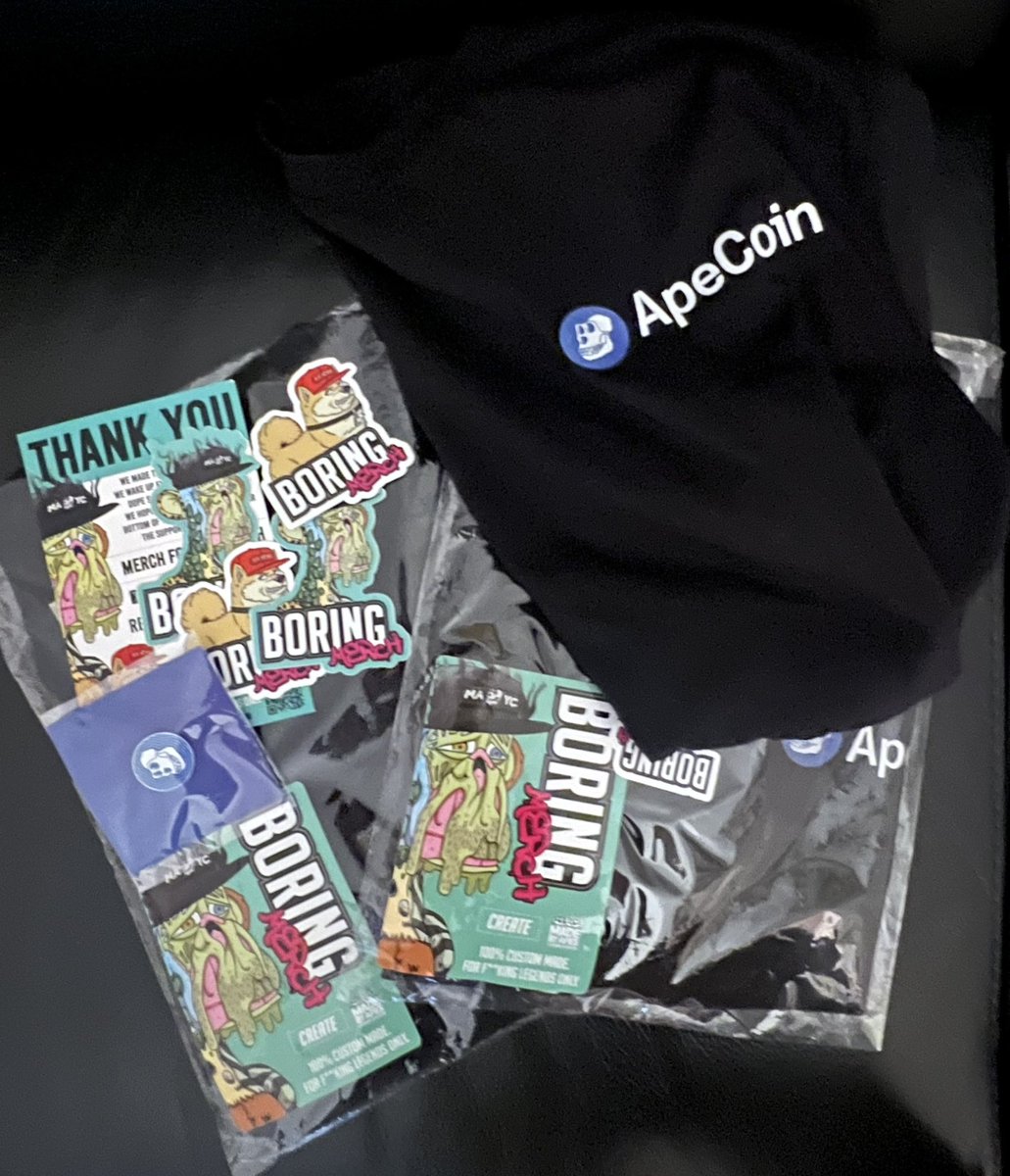 Just landed to @ParisBlockWeek to my new @apecoin merch! Will wear during the NFT and Gaming panel as well as the Metaverse panel with @dim8765. Thank you @boringmerch for hooking this up! #Paris2024