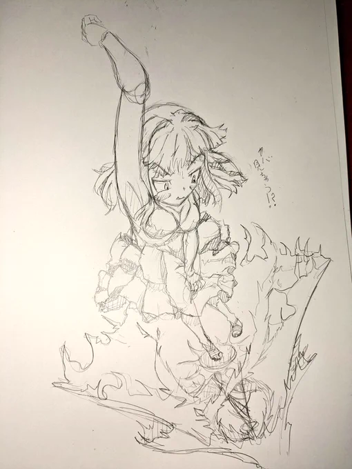 アンケートけっかがでるまでの
遠近ぽい練習絵
ドリルクラッーシュ⚡‼️‼️‼️
こういうの気にしてたらきっと
使えないと思ってしまった💮

#花maruの絵
#絵の練習
#アナログ絵
#ドリル技
#絵柄が好みって人がいたらいいなぁ 