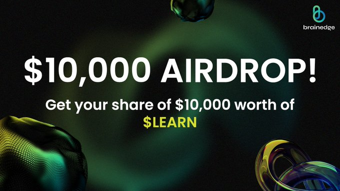 #Airdrop:🔥Brainedge Early-Access Airdrop🔥 Reward pool:💰$10,000 worth of $LEARN 💰 Referral: N/A Rate: ⭐️⭐️⭐️⭐️ ⭐️ (5/5) 🔹Visit the Airdrop page. 🔹Follow instructions 🔹You'll be whitelisted 🛠 Email, Web3 & others 🌐 Claim your Giveaway: freecoins24.io/brainedge-earl…