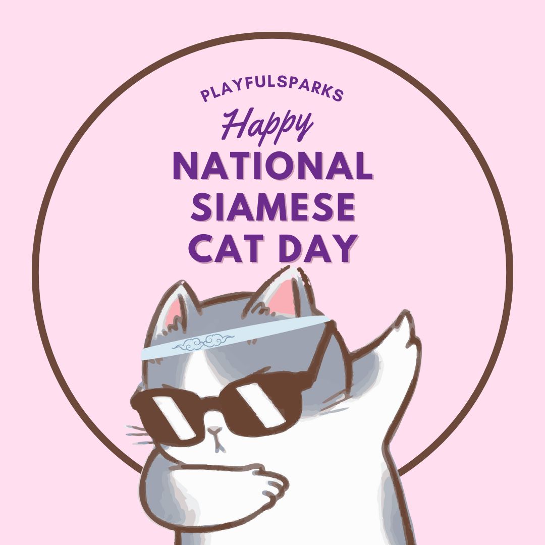 🐾😺 Happy National Siamese Cat Day! 🎉🐈 

playfulsparks.com

#NationalSiameseCatDay #SiameseCat #CatDay #SiameseLove #BlueEyes #FelineFriends #CatLovers #CatCompanions #Meow #Caturday #PetCelebration #CatLife #CatsofInstagram #KittyLove #PurrfectCompanion #PlayfulSparks