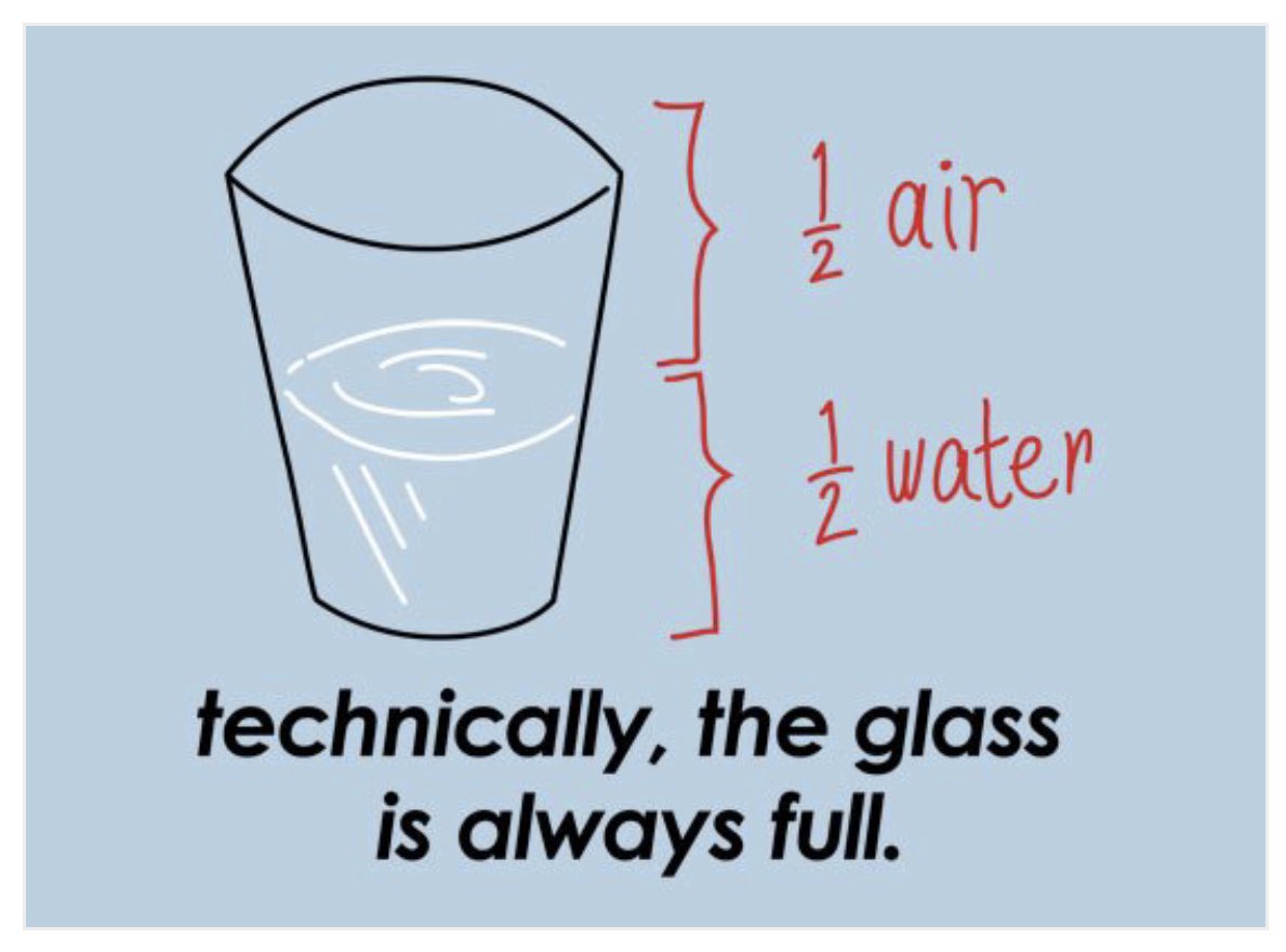 Instead of worrying if my cup is half full or half empty, I’m generally just grateful I have a cup in the first place
