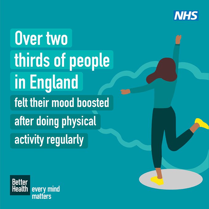 Did you know physical activity can help boost your mood? Make the first move for your mental health — visit #EveryMindMatters. nhs.uk/every-mind-mat…