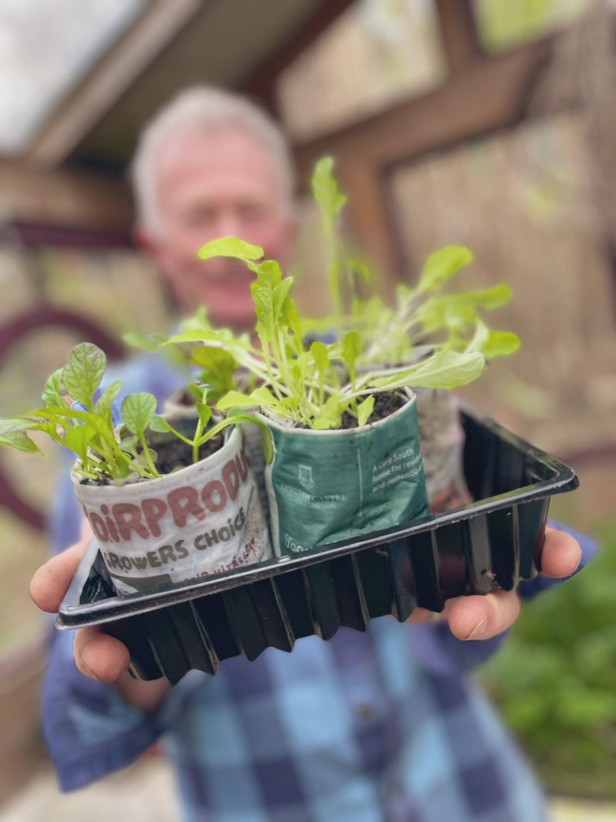 Home-made #humblebraggage for my non-award-winning wireless show. Paper pots are ace for fast growers. Tune in to @BBCDevon via @BBCSounds for more garden intel, answers to qu’s & share your braggage for a shoutout 🙂