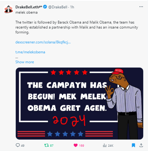 momoniezz7's tweet photo. @cryptojack Drake Bell tweeted about us. Malik Obama tweeted about us. We got all eyes on us.

@melekobema

$MELEK https://t.co/fZ5qXOB9iN