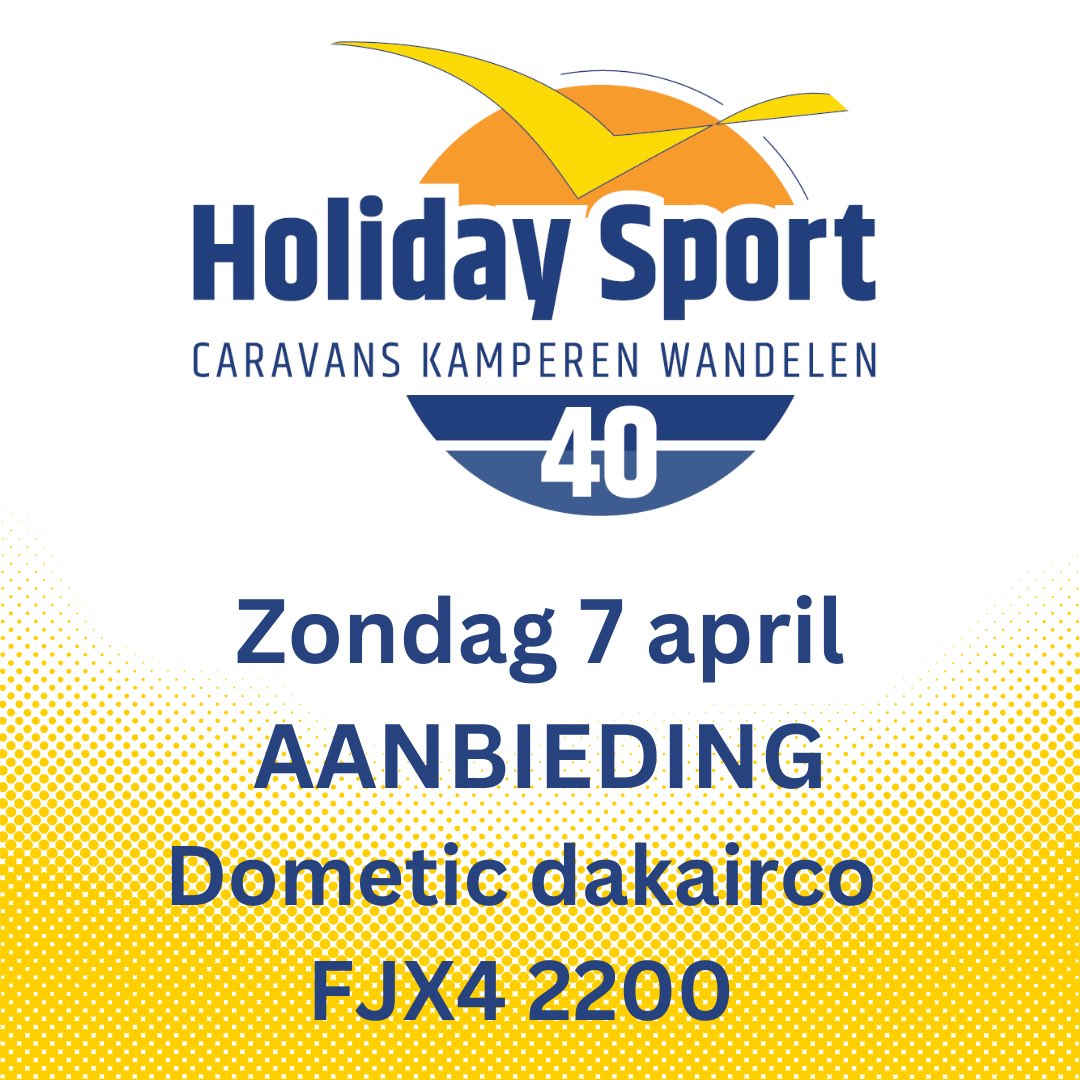 Op zoek naar verkoeling tijdens warme zomerdagen in de caravan? Grijp vandaag je kans. Dometic Dakairco FJX4 2200! Vandaag voor €2300,00 i.p.v. €2614,00.Bij aankoop ontvang je ook een cheque t.w.v. €300,00 vrij te besteden bij Holiday Sport. Zolang de voorraad strekt! #caravan