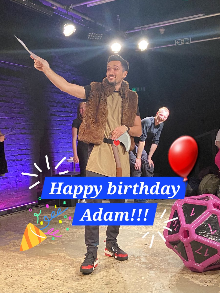 RollForShow's tweet image. Today we're wishing a very happy birthday to our boogie bringer, creator of Longus Dongus, and our paladin whose deeply held beliefs were all very wrong, Adam!
We hope your day is a critical success!
#rollforinitiativeshow