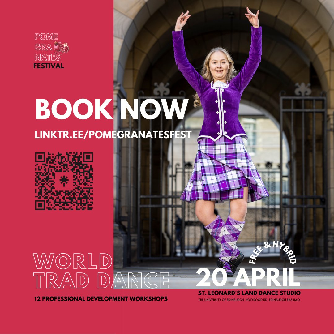 Are you a dance artist interested in or influenced by Scottish & world trad dance? Join us for a day of 12 CPD workshops led by artists based in🏴󠁧󠁢󠁳󠁣󠁴󠁿-one of the Pomegranates highlights! 🌟20 Apr 9am-5pm BST @MorayHouse 🎟️FREE & HYBRID linktr.ee/pomegranatesfe… 📸Duncan McGlynn