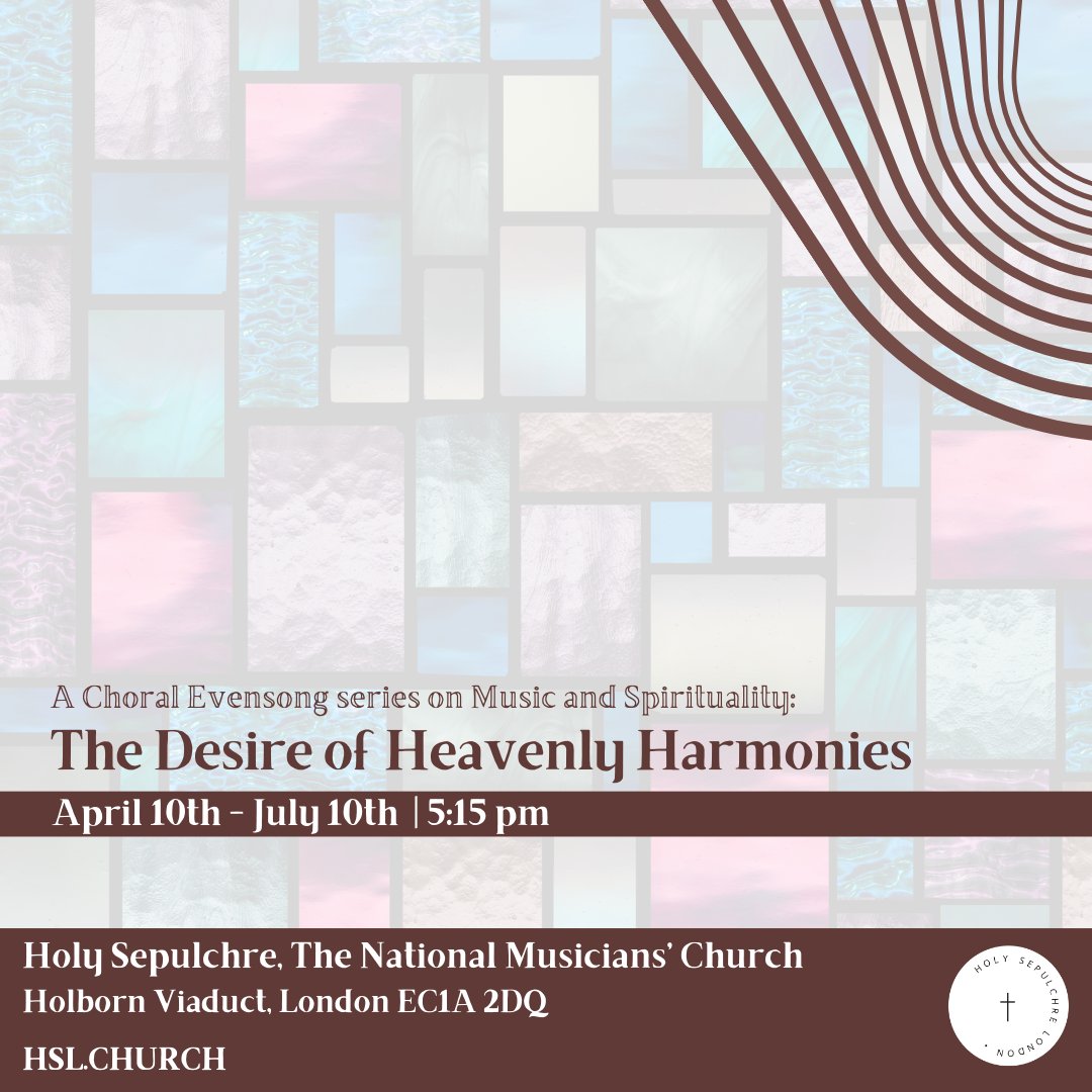 Join us for our series on Music and Spirituality - 'The Desire of Heavenly Harmonies'. We'll be commencing our first talk this Wednesday, led by Fr. Philip Thomas Edwards. It will be accompanied with our Choral Evensong service, led by the Choir of Holy Sepulchre. See you there.