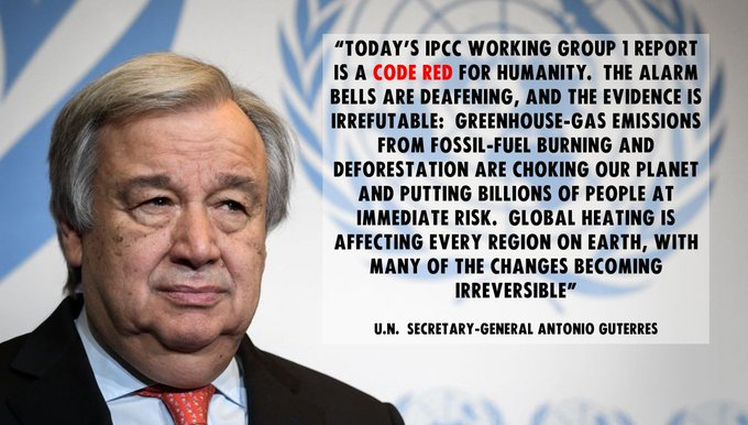 3/ Largely as a result of protest movements #climate has now entered mainstream debate. And the stakes are clearer than ever. Following the latest @IPCC_CH report in 2022 @UN Secretary General @antonioguterres made clear we are faced with a 🚨'Code Red for humanity'