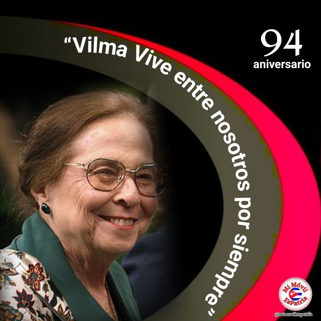 #VilmaVive ejemplo de dignidad y coraje 🇨🇺 ✍️Machado Ventura: “Vilma vivirá entre nosotros con esa imagen natural, que revelaba confianza y optimismo en la Revolución y en el porvenir luminoso de la Patria”. #CubaHonra a la heroína de la Sierra y el llano. #MiMóvilEsPatria 🇨🇺