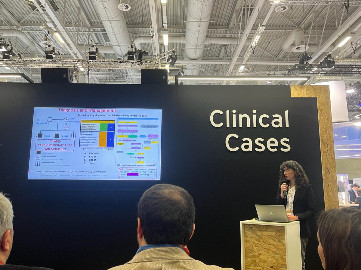And <a href="/MaciasRuiz_R/">Rosa Macías Ruiz</a> and <a href="/JoseA_fdez12/">José A. Fernández Sánchez</a> presented two beautiful cases of SCN5A and EMD #DCM.