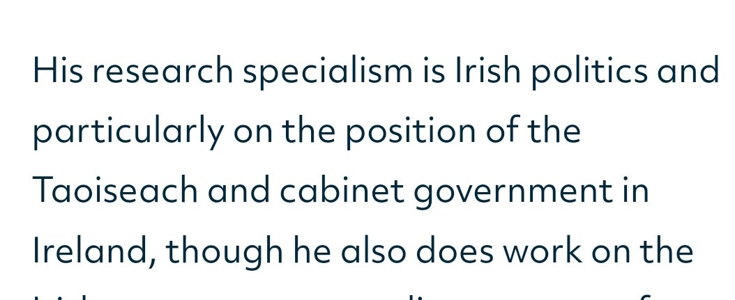 This is an objectively funny research specialism when your own father was a senior cabinet member in several different Irish governments.
