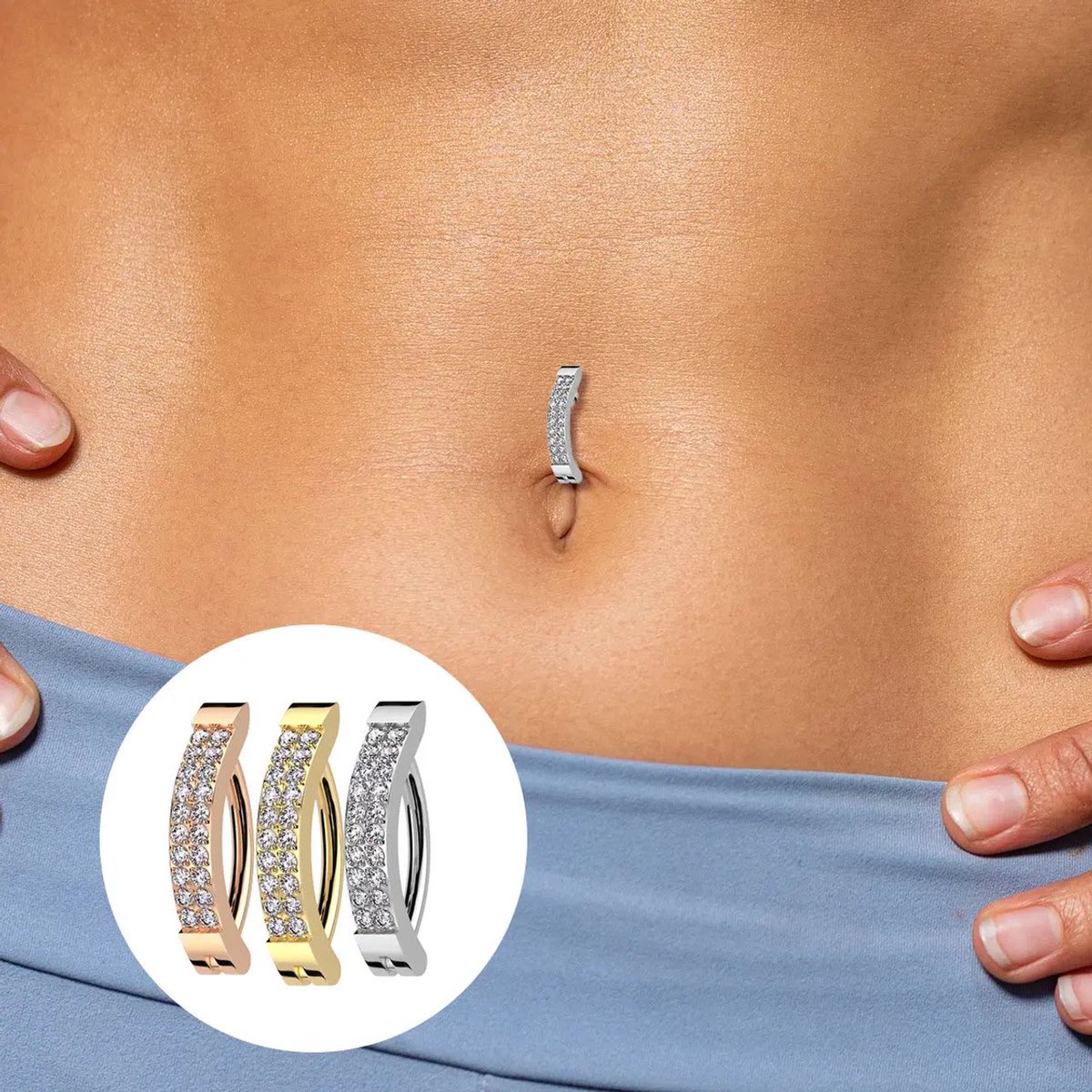 BodyJewelry_com's tweet image. New Double Row CZ Clicker Belly Button Ring Navel Piercing Jewelry #bellybuttonrings #navelrings