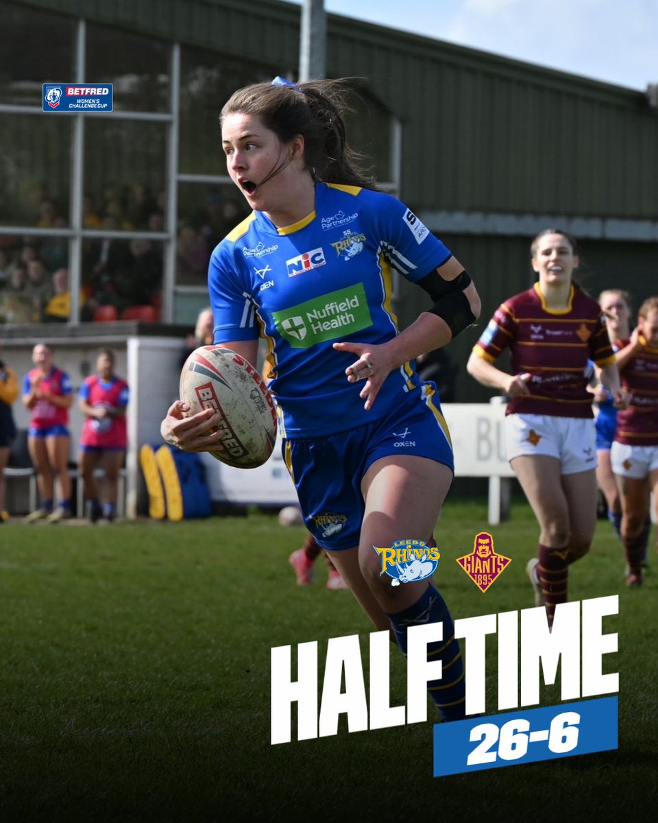 HALF TIME

Five first half tries from the Rhinos see us lead at the break.

#LeedsRhinosWRL | #TeamRhinos